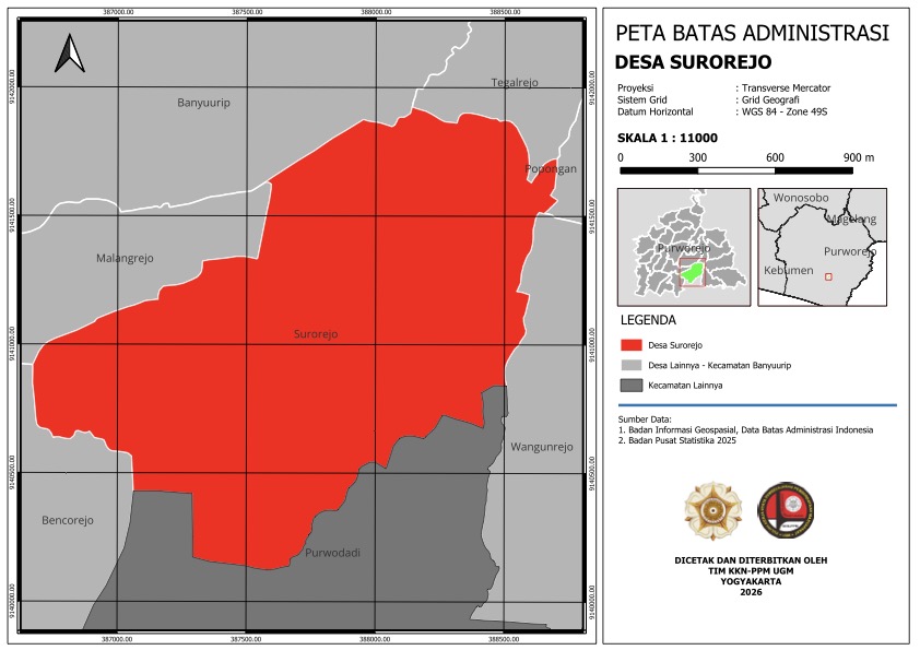 Peta Batas Administrasi Desa Surorejo